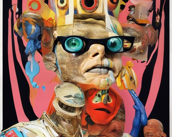 Surreal Abstract Figure with Fragmented Human Features