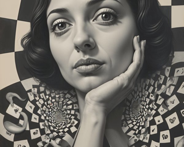 Monochromatic Portrait of a Thoughtful Woman