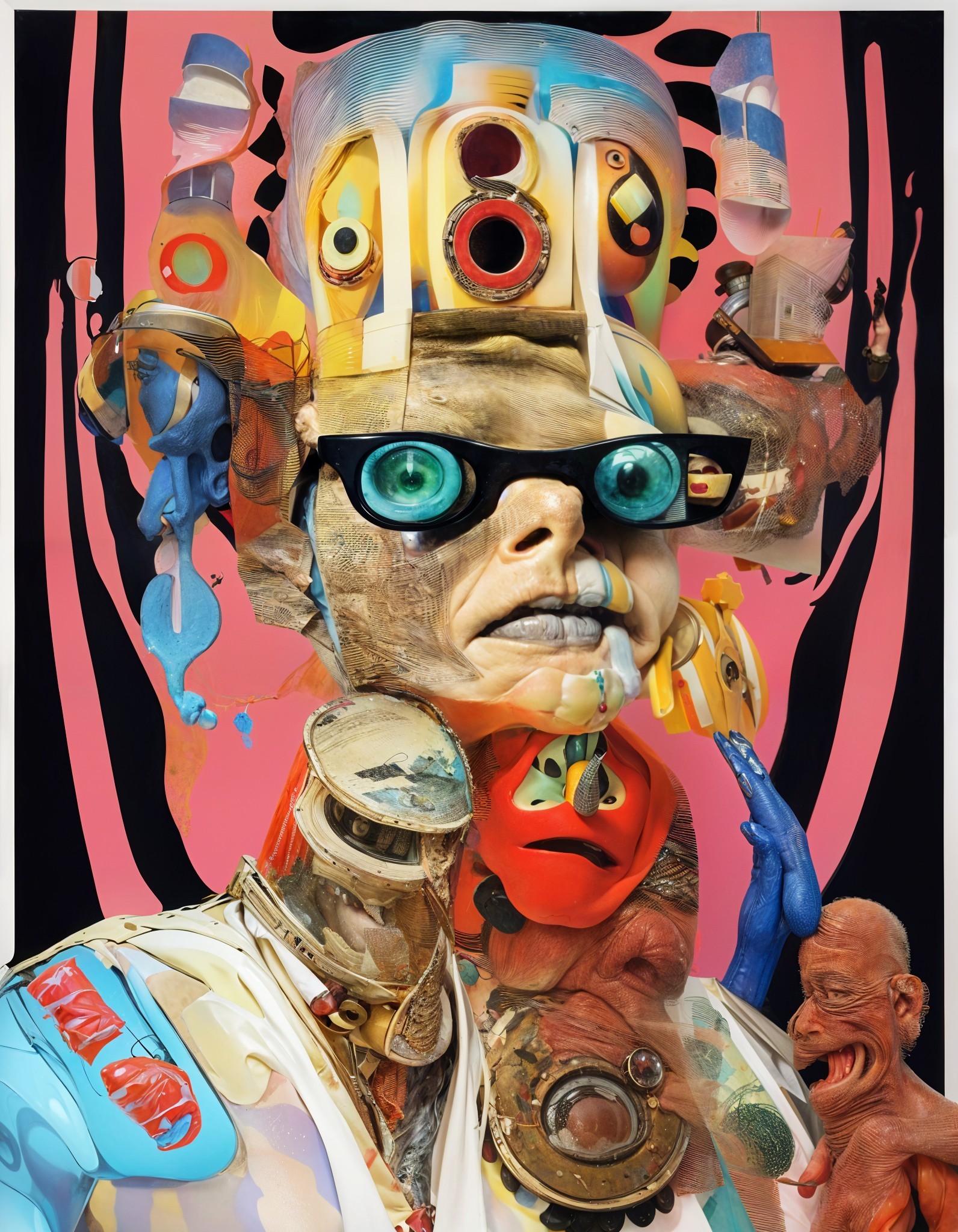 Surreal Abstract Figure with Fragmented Human Features