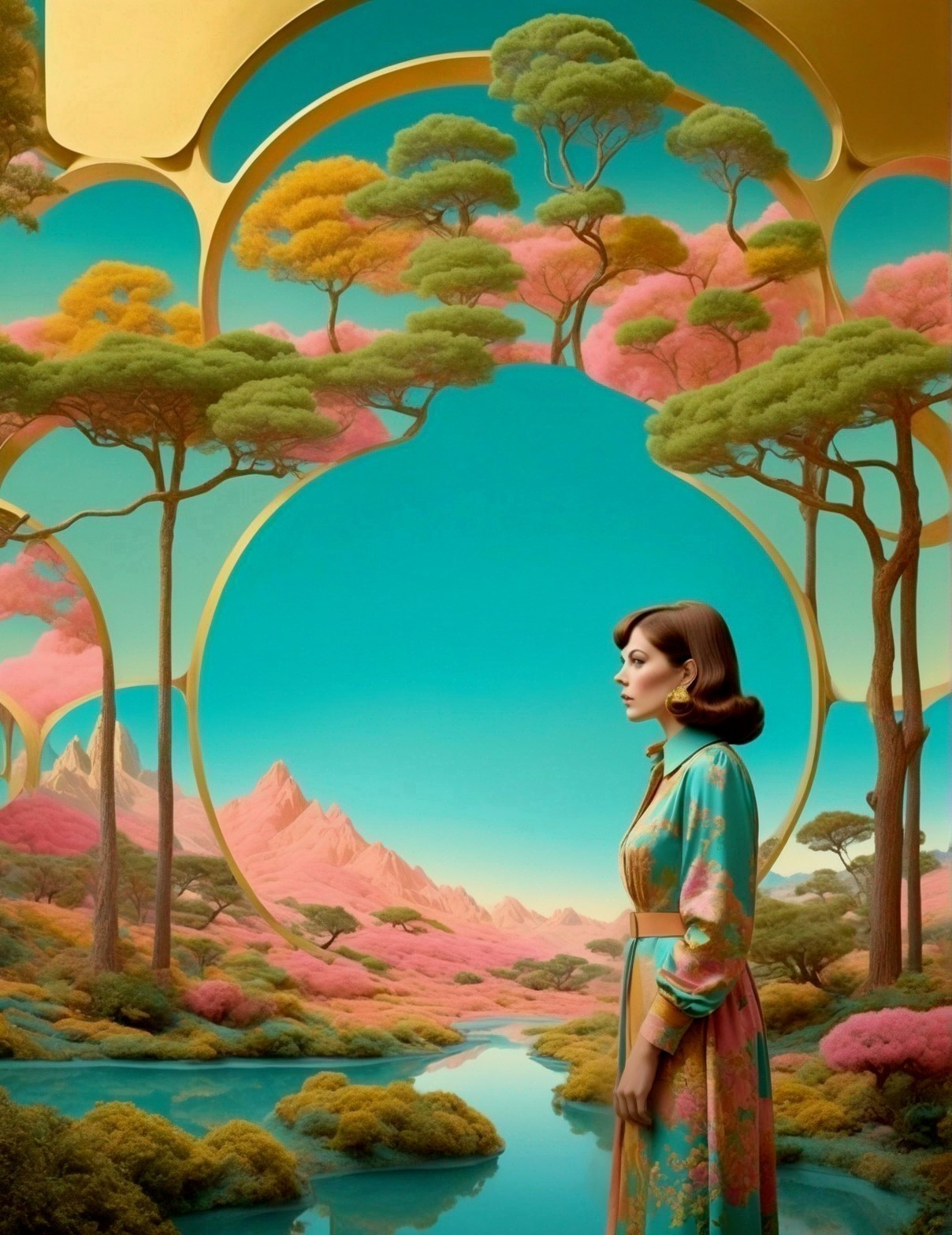 Serene landscape with vibrant trees and tranquil river