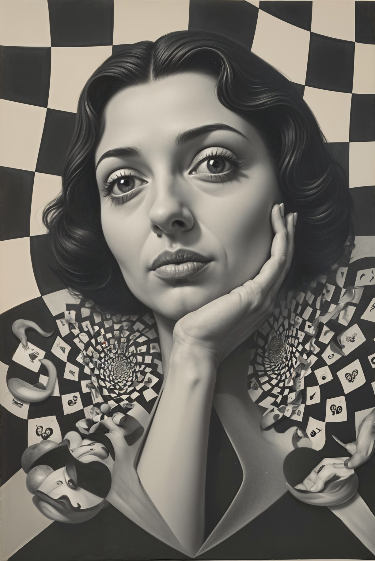 Monochromatic Portrait of a Thoughtful Woman