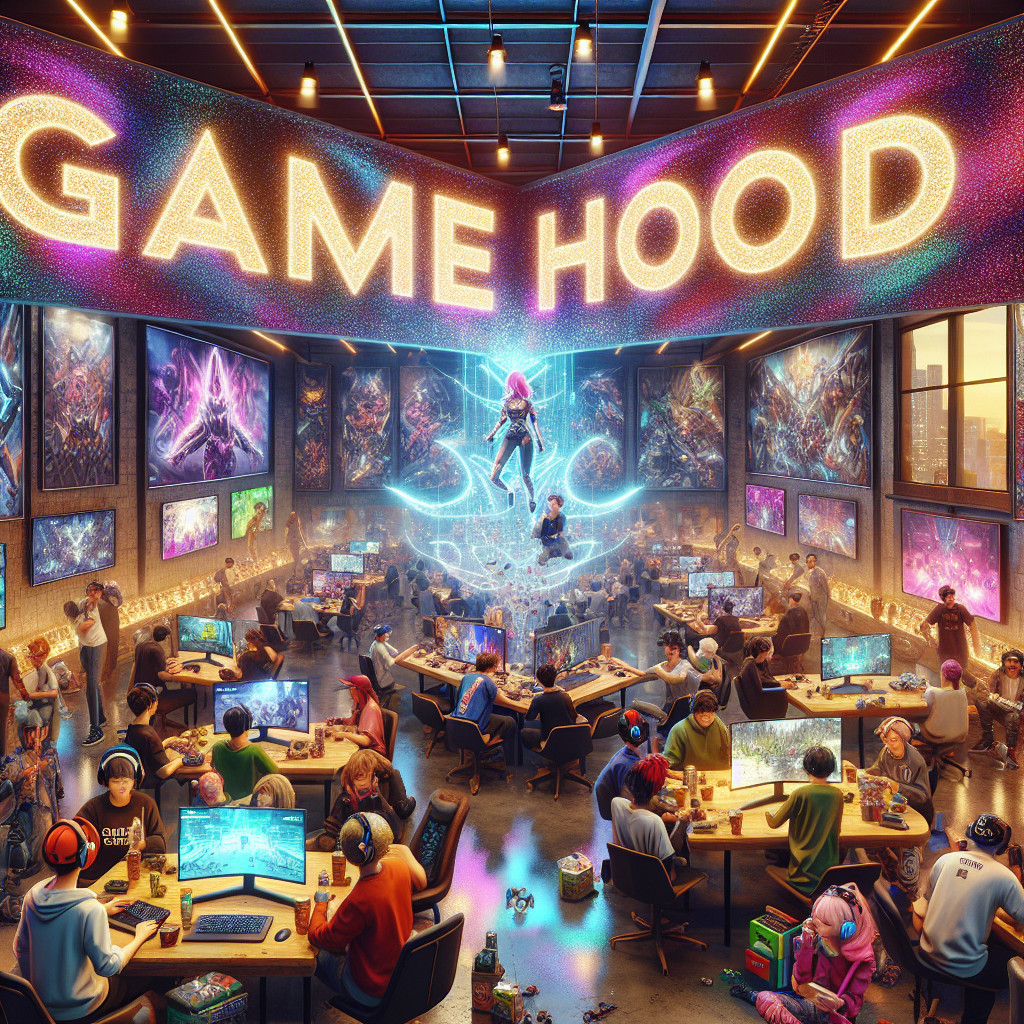 Vibrant Gaming Arena with Engaged Enthusiasts