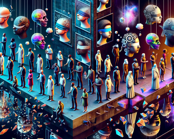 Surreal Artwork of Futuristic City and Dreamlike Realm