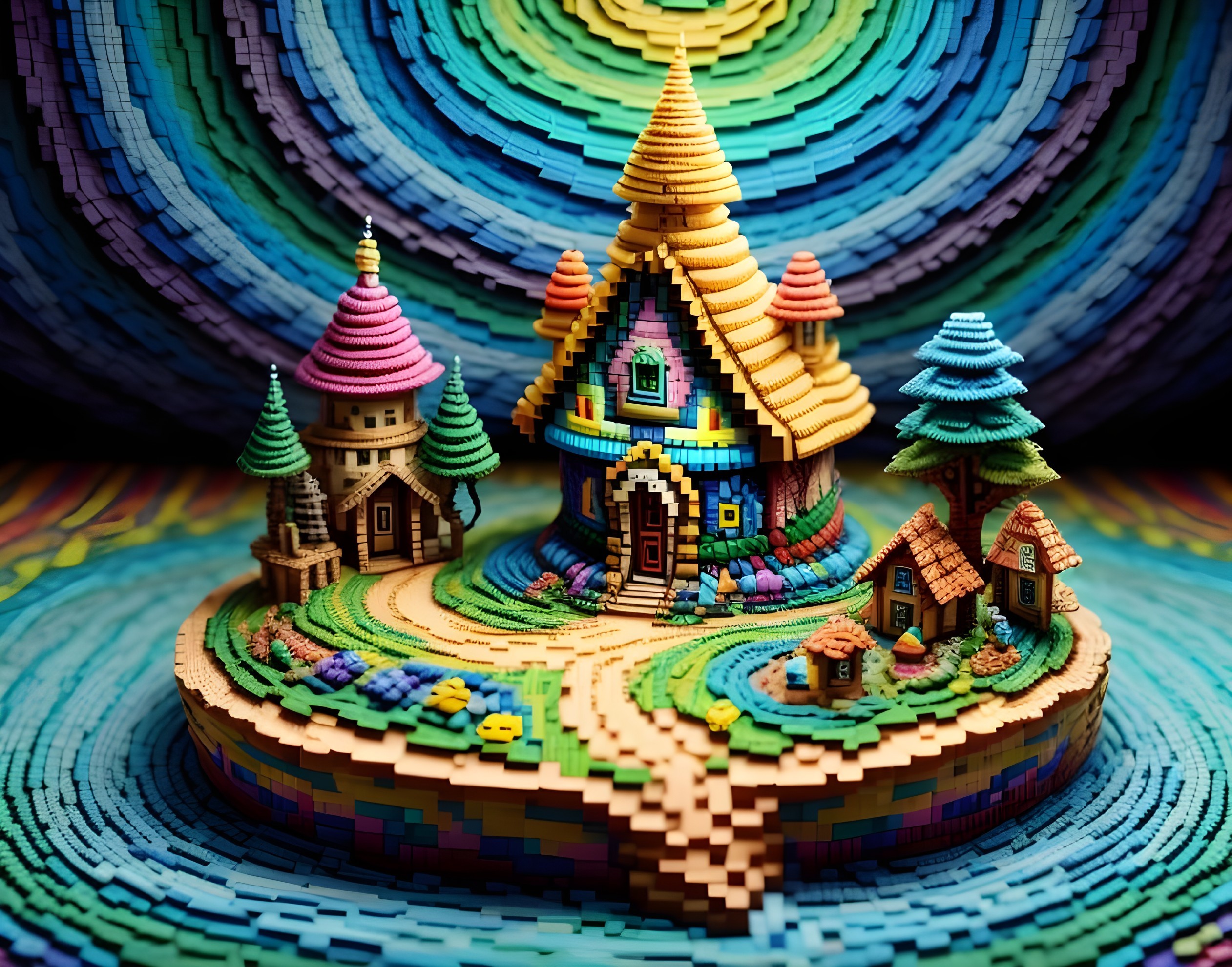 Colorful Block Village: A Miniature Wonderland