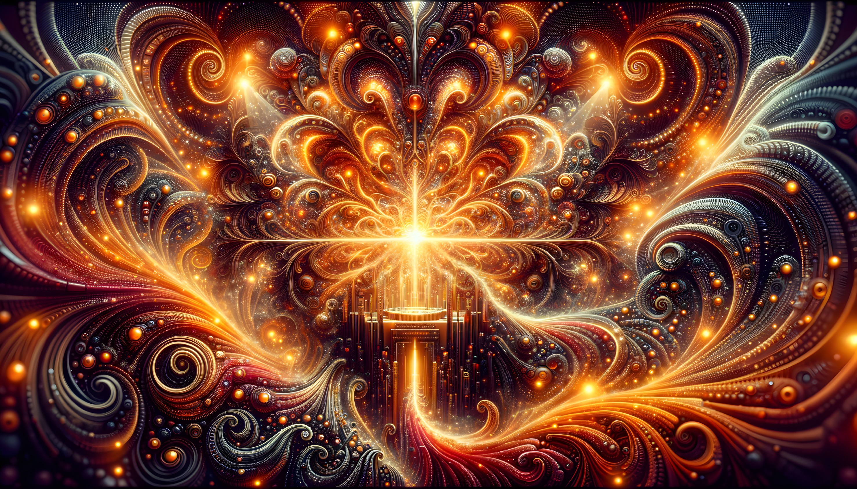 Fractal Image with Intricate Patterns and Warm Center