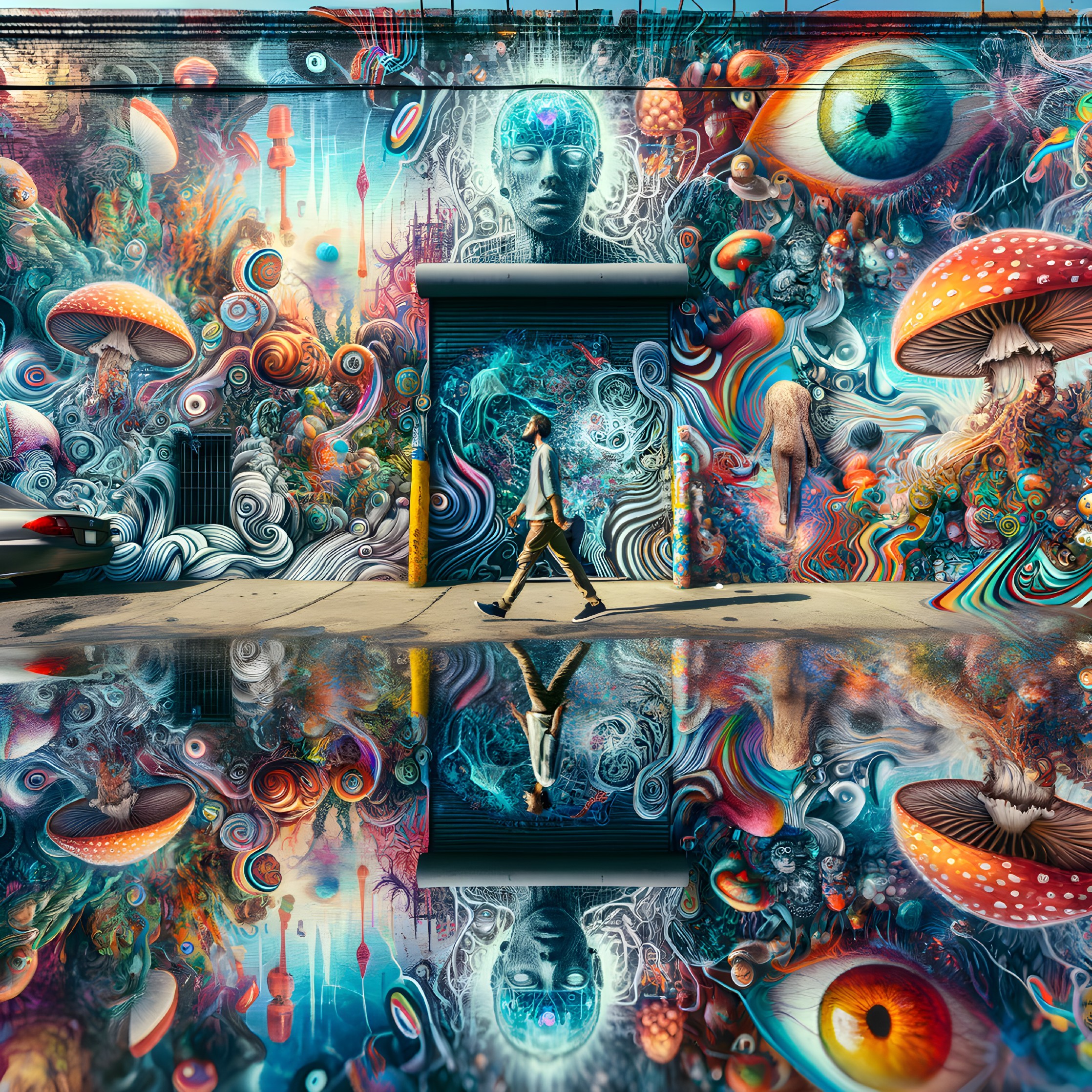 Psychedelic Wonderland: A Mural Journey of Streetart