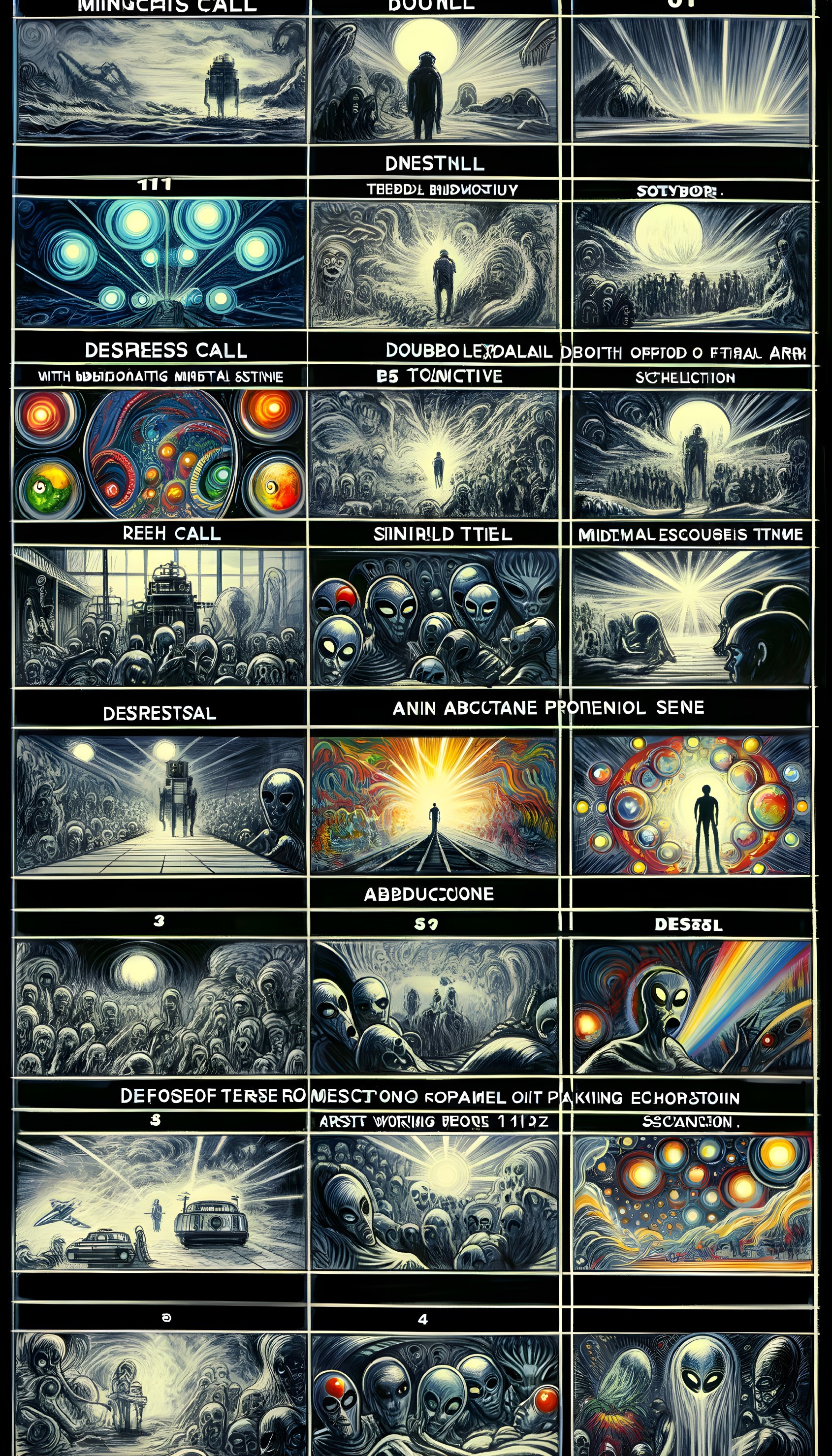 Abstract Comic Book Panels with Colorful Designs
