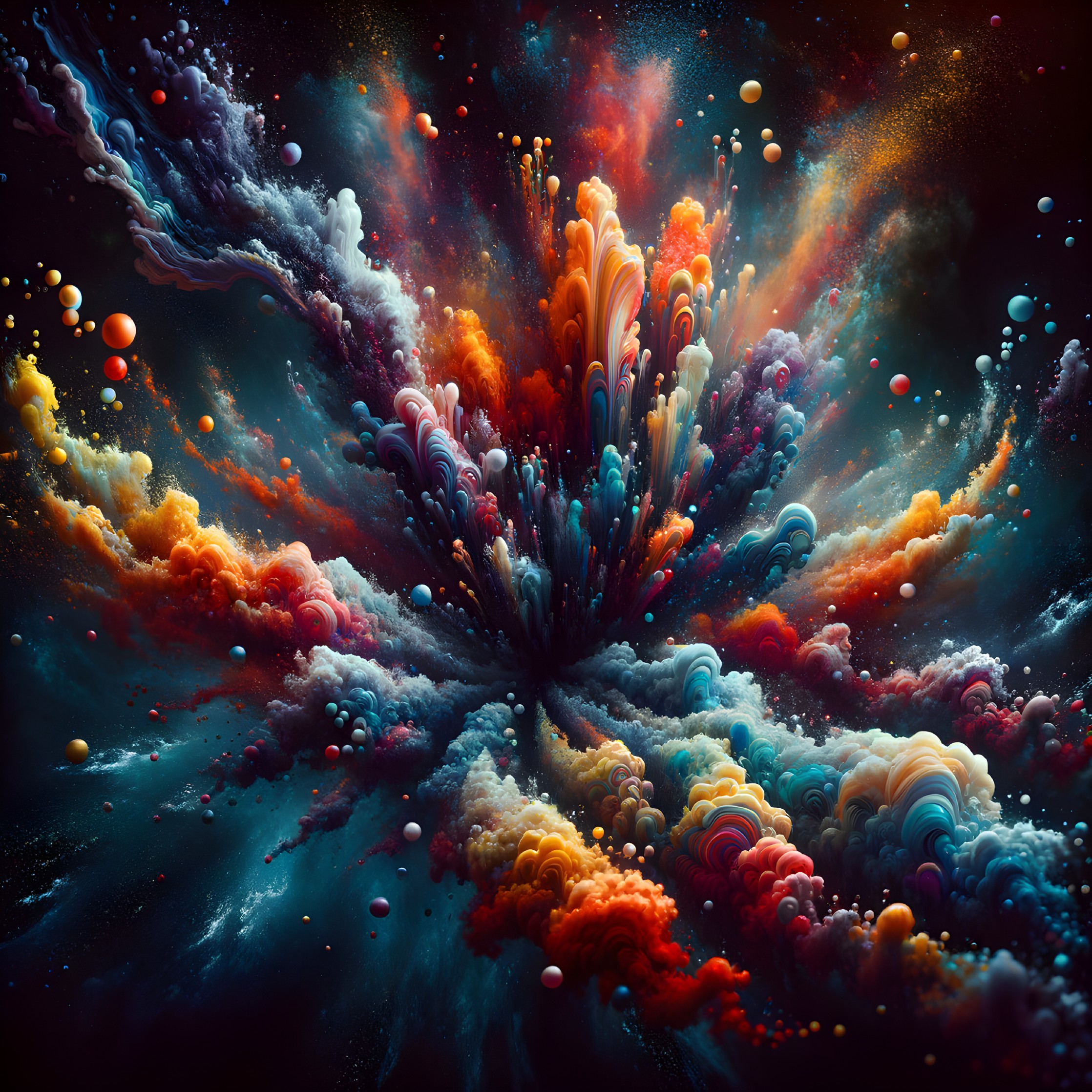 Cosmic Scene with Vibrant Colors and Dynamic Motion