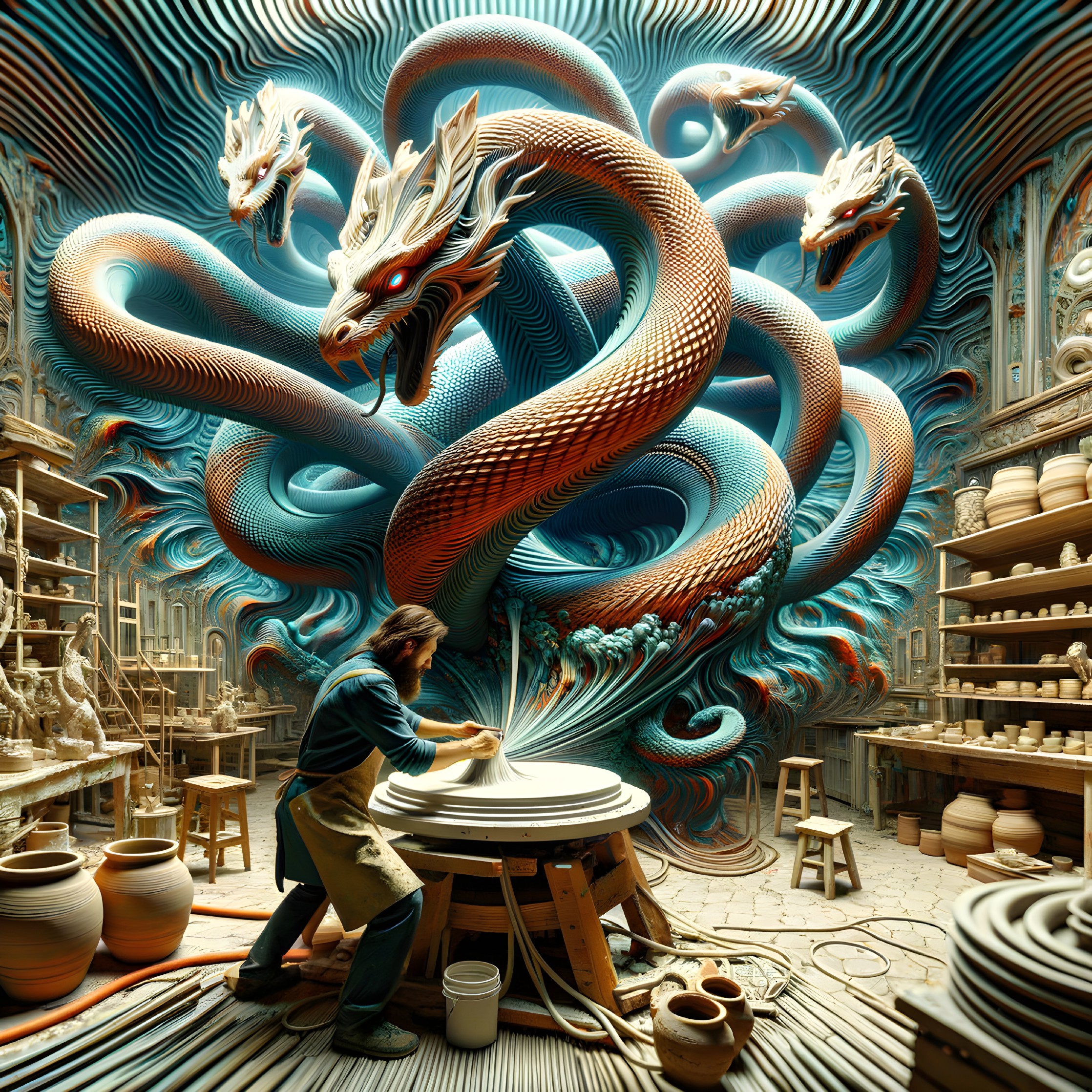 Potter's Draconic clay magic. 