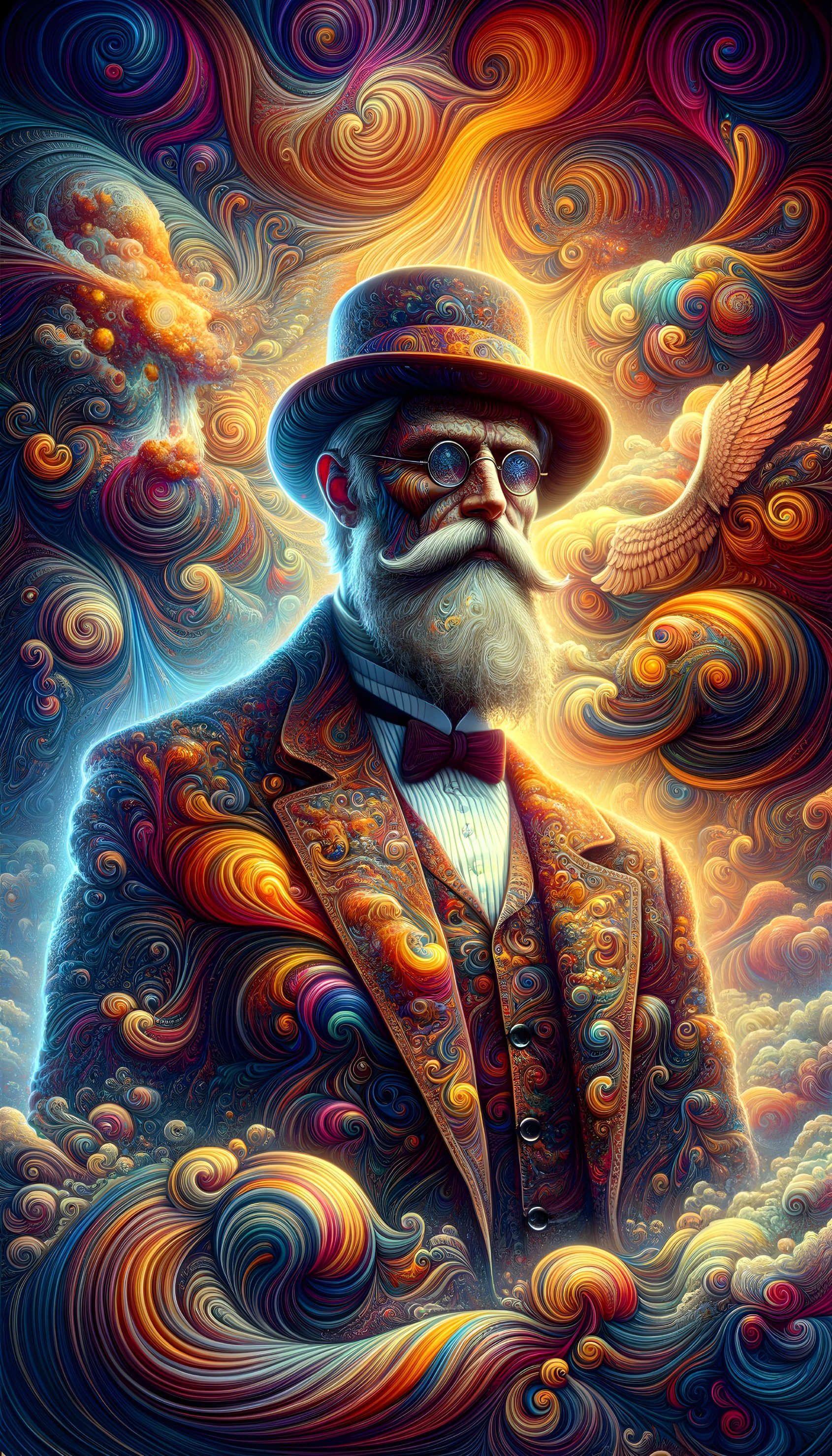 Sophisticated Man in Stylish Suit with Abstract Colors