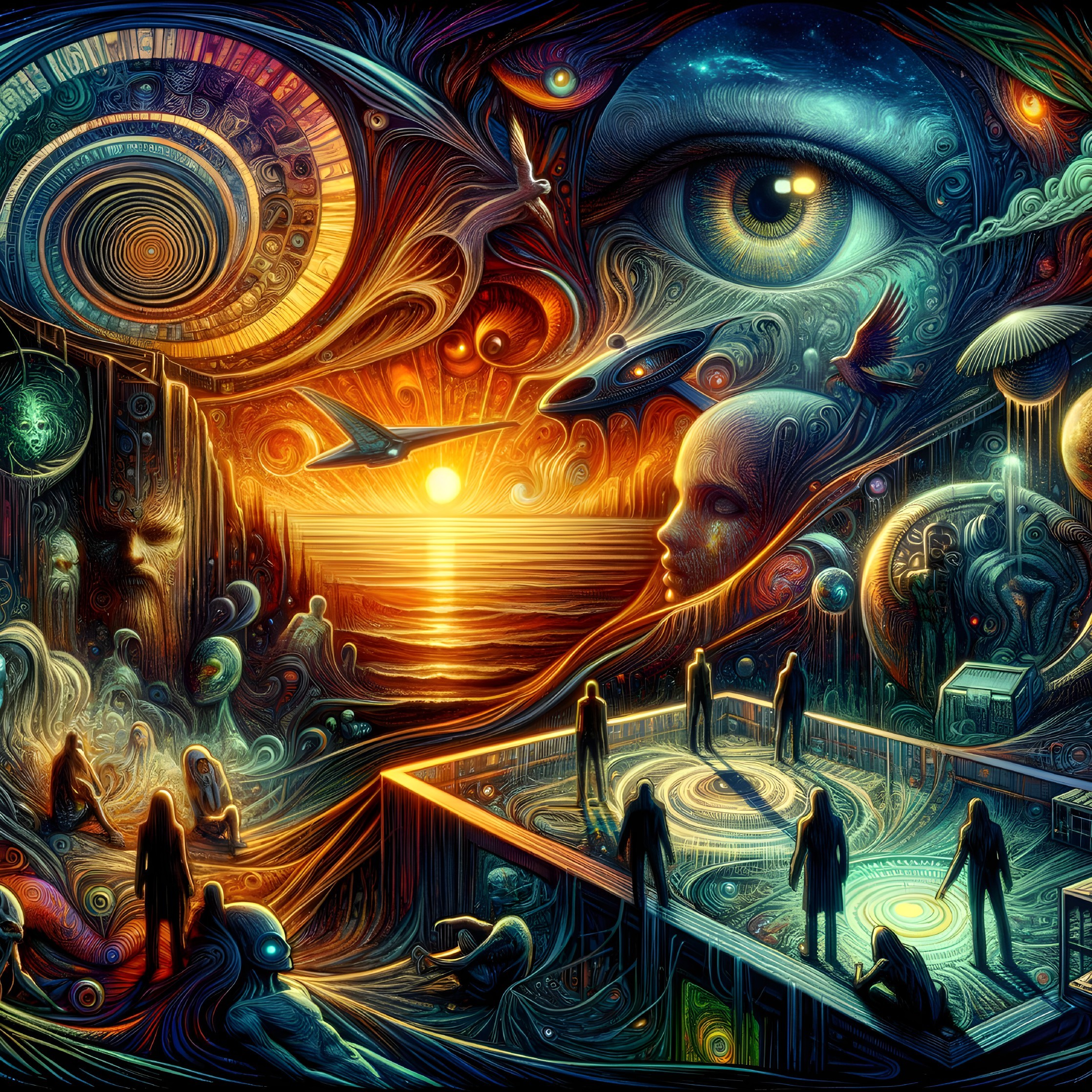 Psychedelic Art Featuring Eye and Celestial Elements