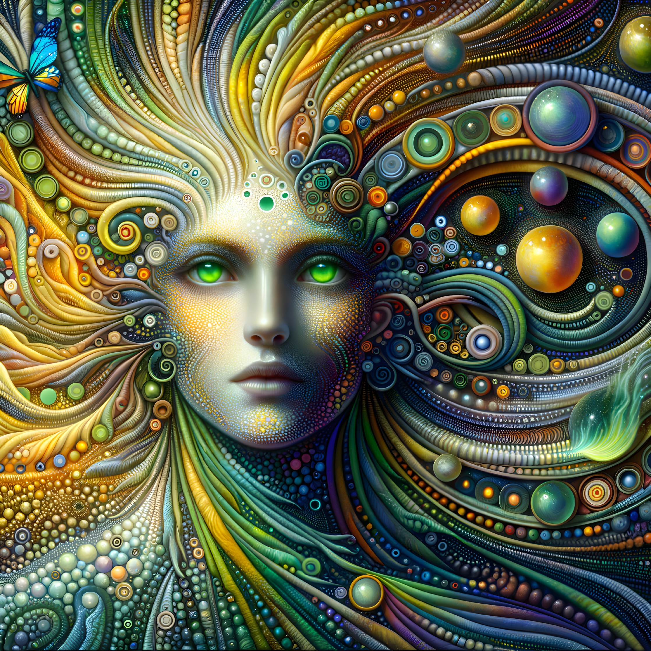 Intricate Composition of Swirling Patterns and Colors