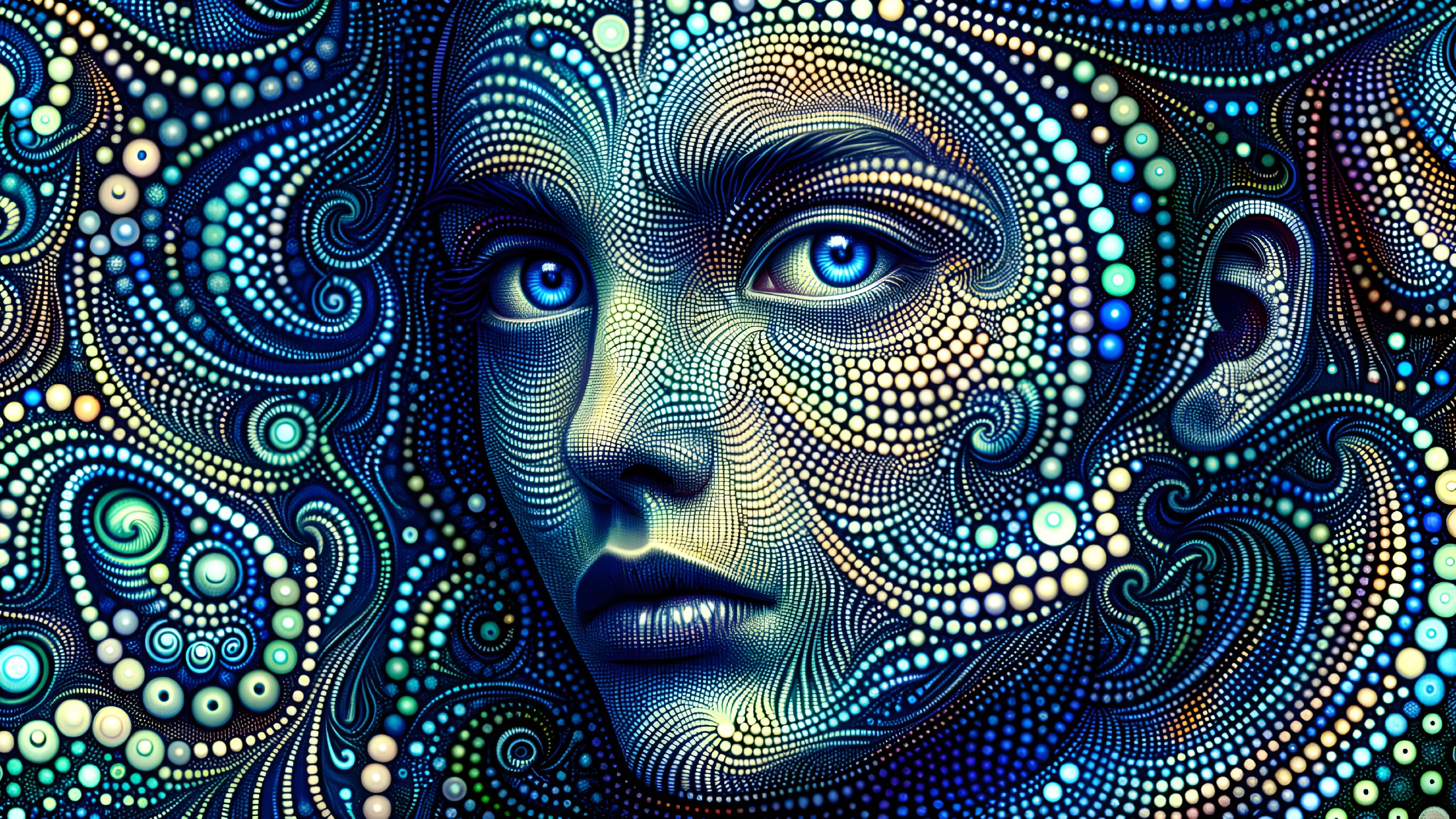 Blue Mosaic Portrait