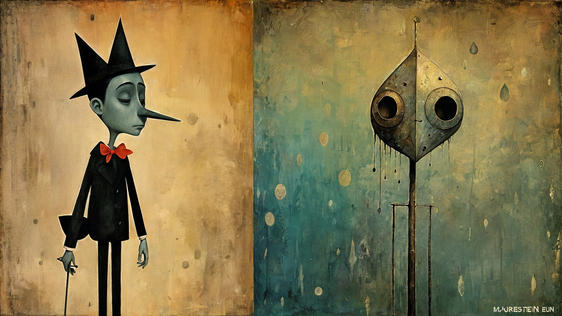 Two Characters in Contrasting Styles and Moods