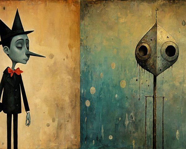 Two Characters in Contrasting Styles and Moods