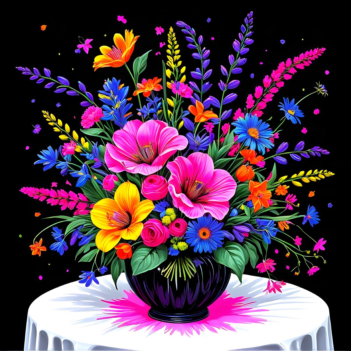 Vibrant Floral Arrangement with Colorful Blossoms