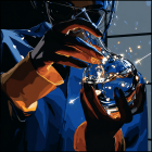 Laboratory Scene with Luminous Liquid and Equipment