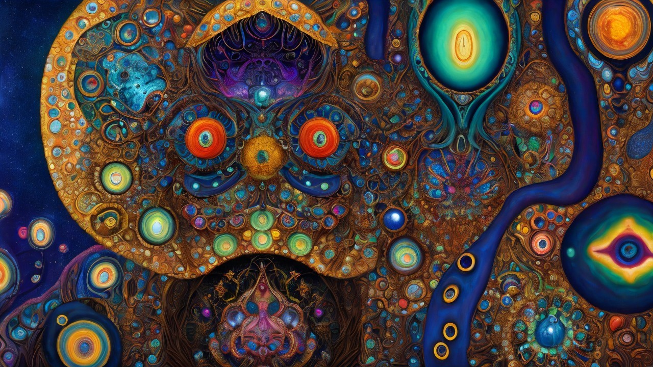 Vibrant Abstract Tapestry of Shapes and Colors