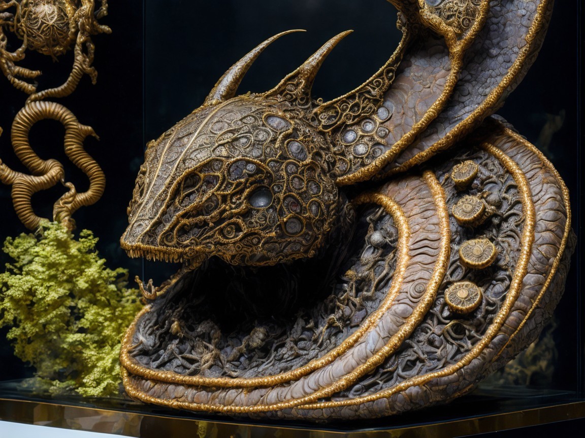 Intricate Sculpture of a Fantastical Creature