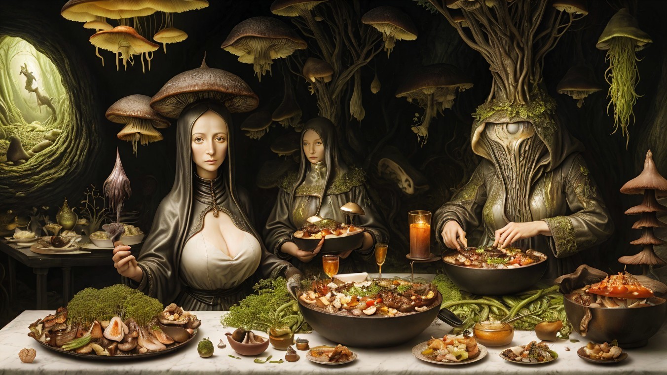 Mystical Forest Gathering with Nature-Inspired Feast