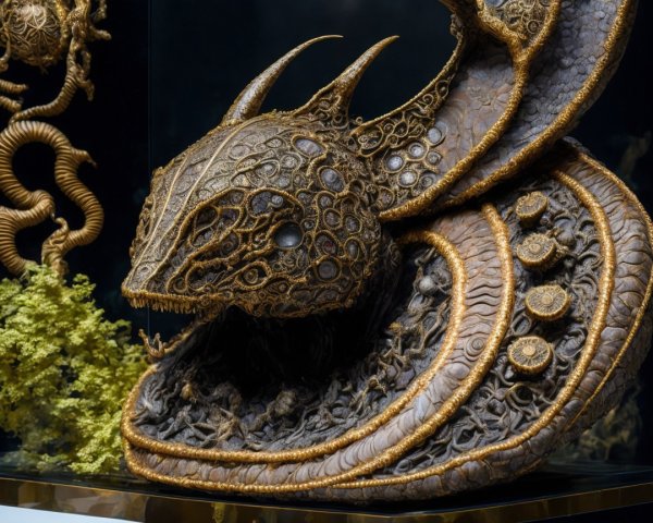 Intricate Sculpture of a Fantastical Creature