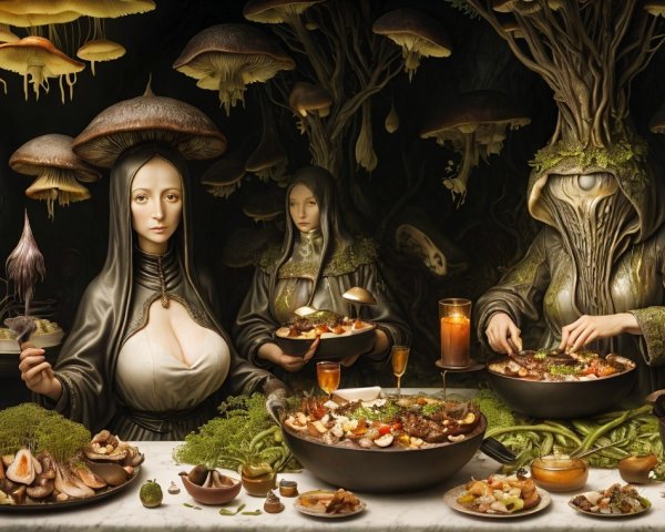 Mystical Forest Gathering with Nature-Inspired Feast