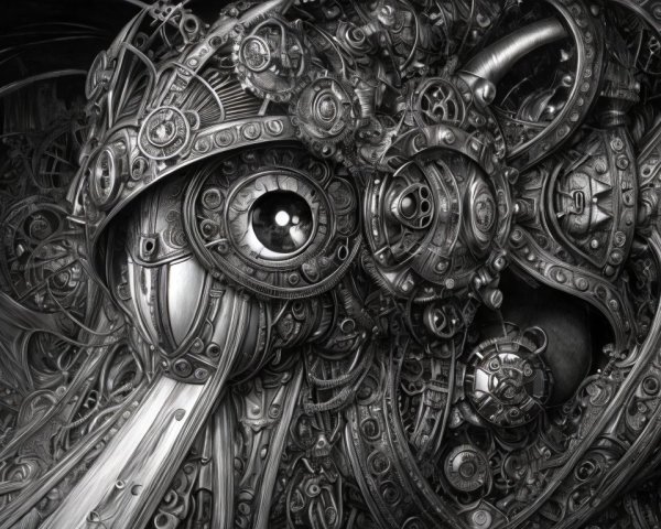 Intricate Abstract Design of Mechanical and Organic Elements