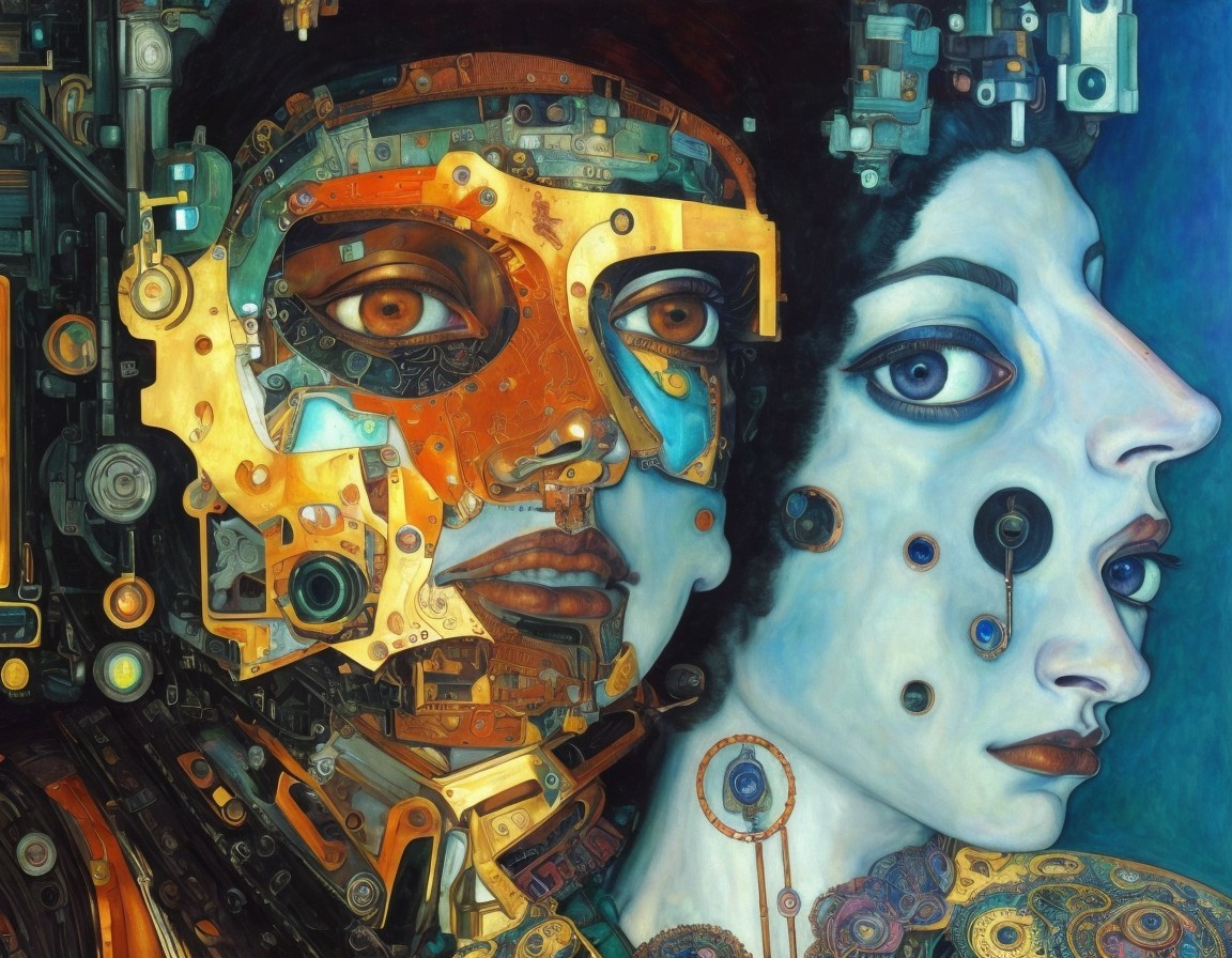 Fusion of Human and Robotic Elements in Artwork