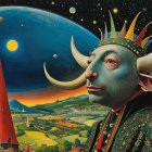 Surreal Artwork of Ethereal Female Figures in Cosmic Scene