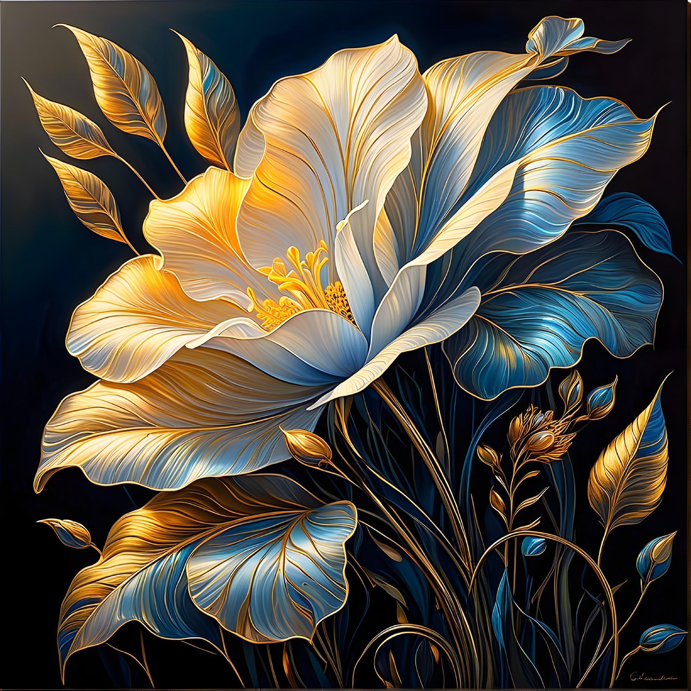 Golden Floral Elegance