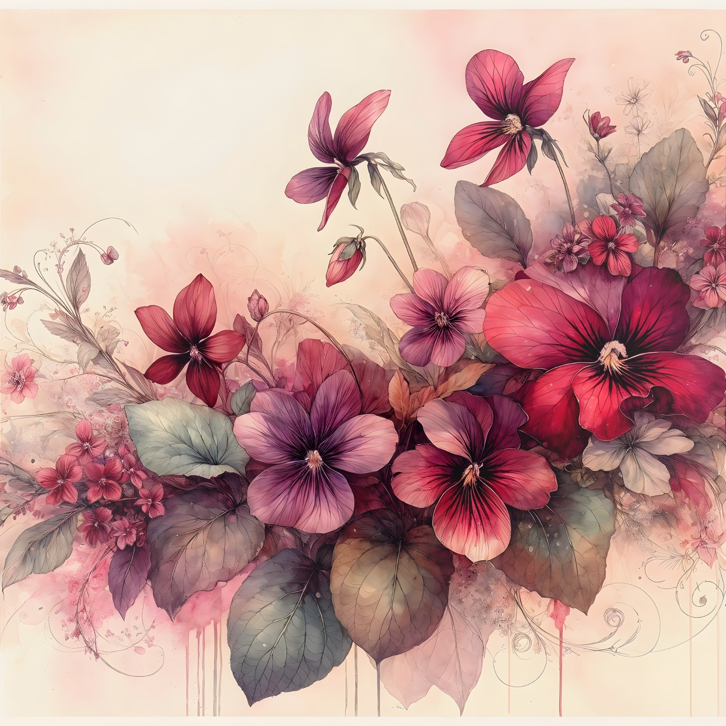 Vibrant Bouquet of Red, Pink, and Purple Flowers