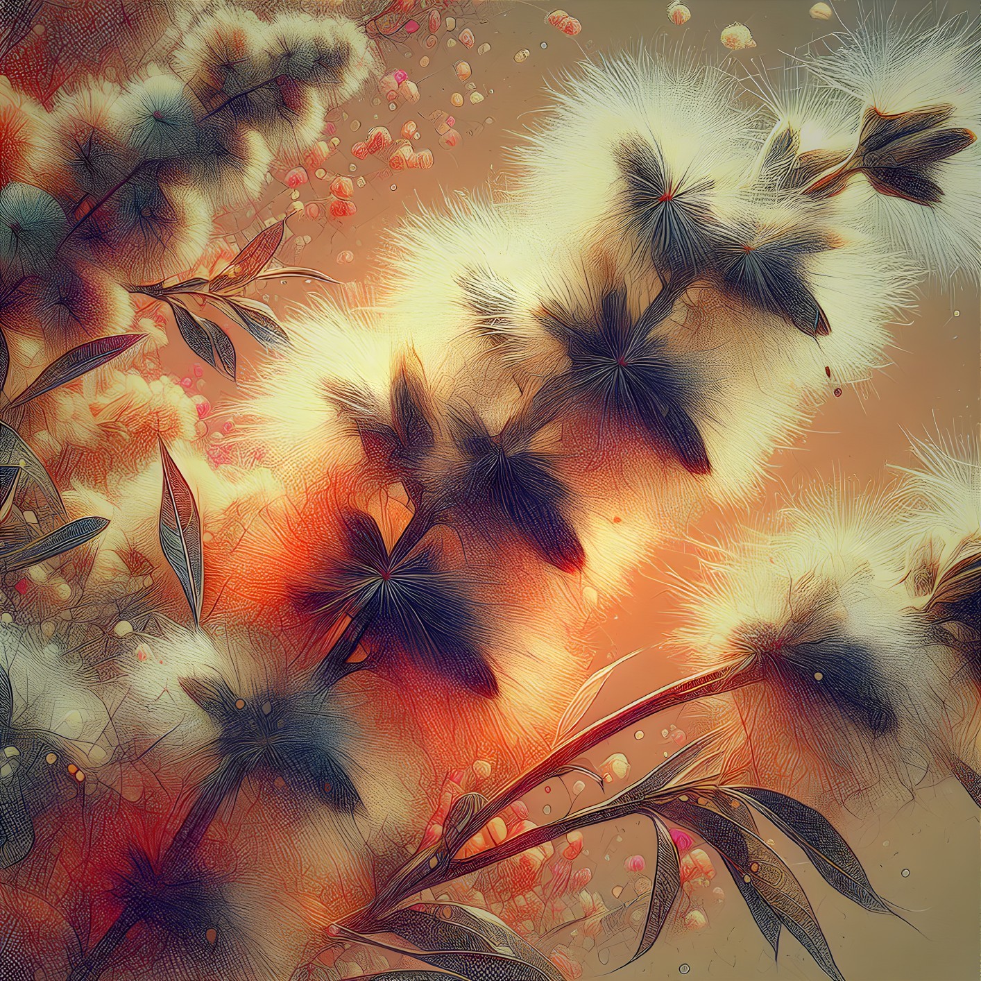 Vibrant Dreamy Flowers with Soft Petals and Gradient Background