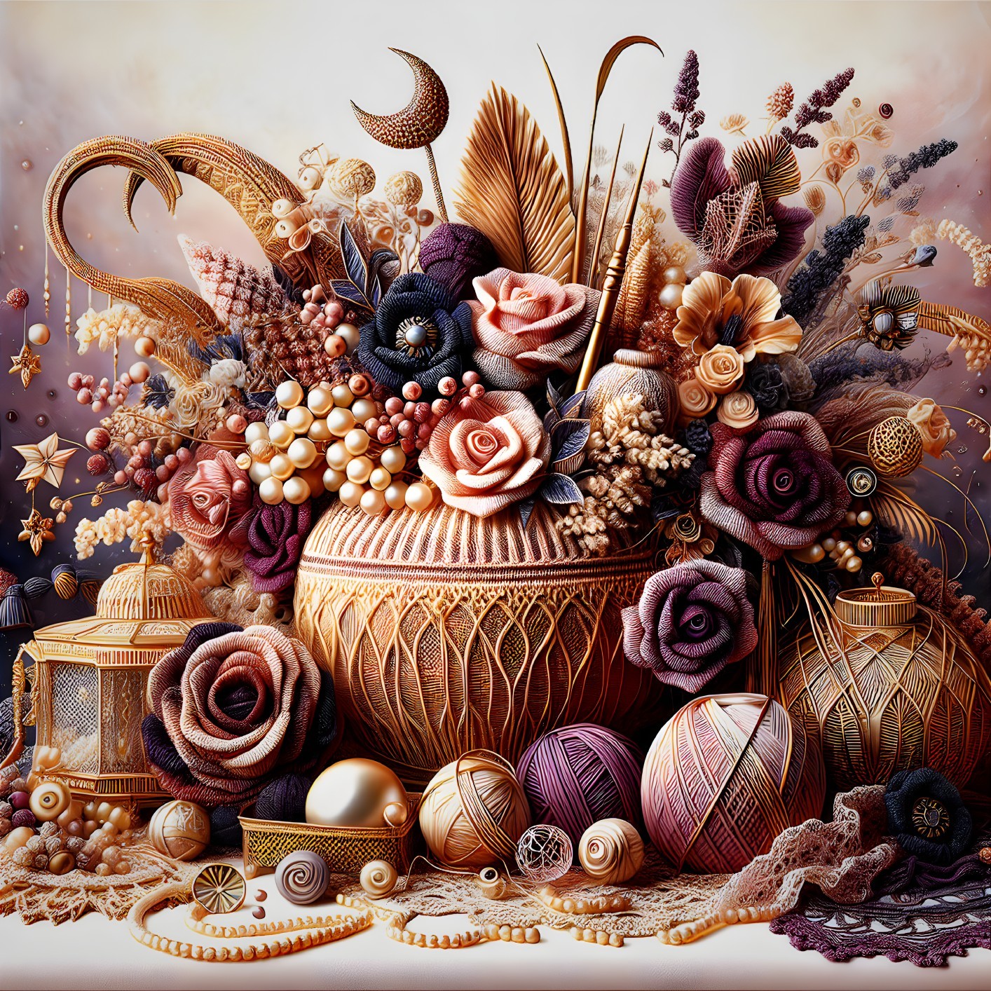 Elegant Floral Arrangement with Decorative Elements