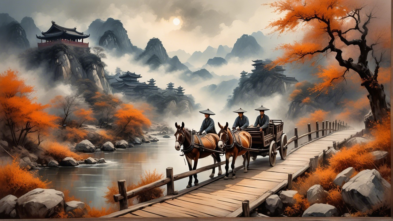 Serene Landscape with River and Autumn Foliage
