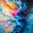 Surreal Seascape with Waves and Goldfish Elements