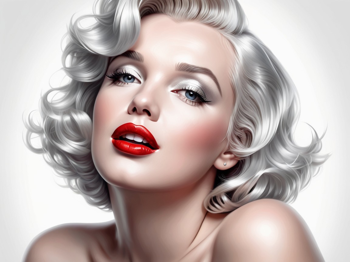 Glamorous Portrait of a Woman with Platinum Blonde Hair