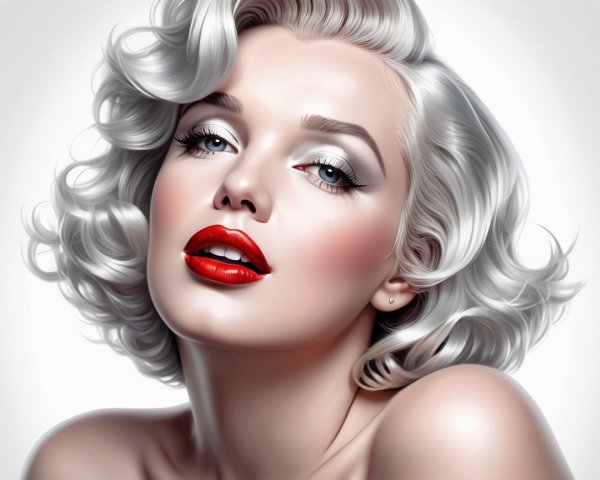 Glamorous Portrait of a Woman with Platinum Blonde Hair