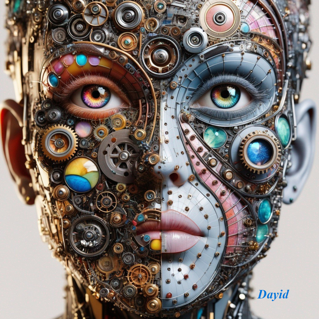 Half-Human, Half-Mechanical Face Design Details
