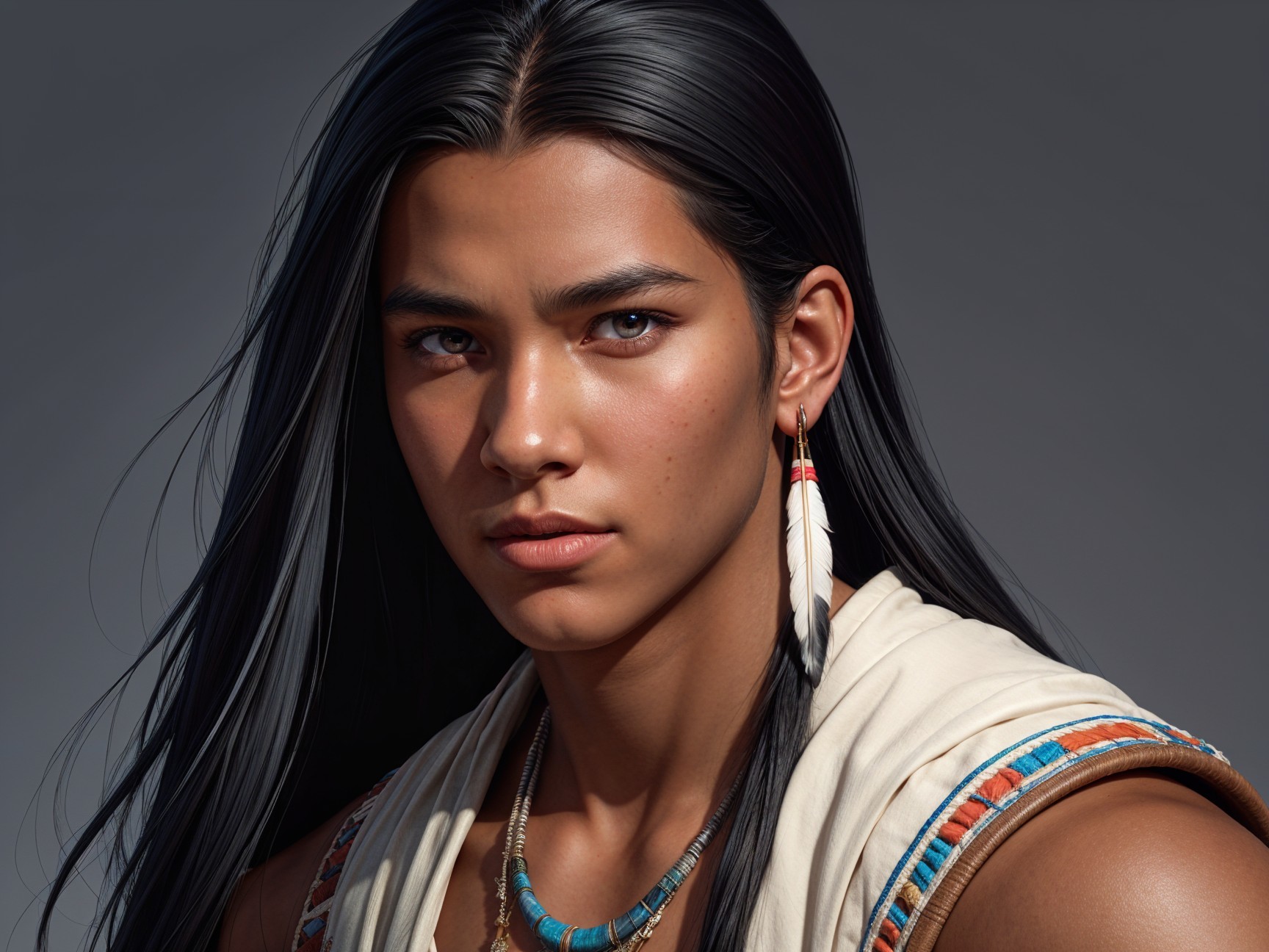 Portrait of a Young Individual in Traditional Attire