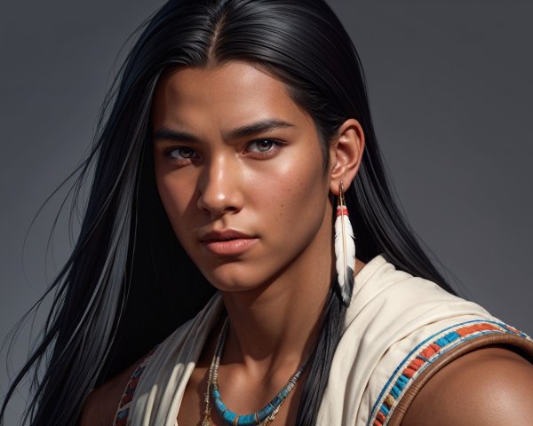 Portrait of a Young Individual in Traditional Attire