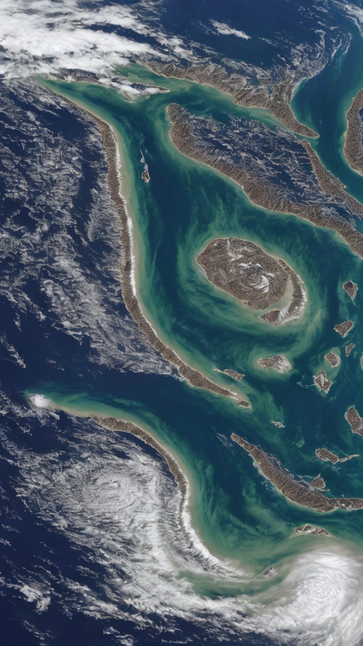 Aerial View of Coastal Region with Turquoise Waters