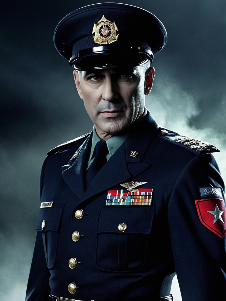 Military Figure in Uniform with Medals and Insignia