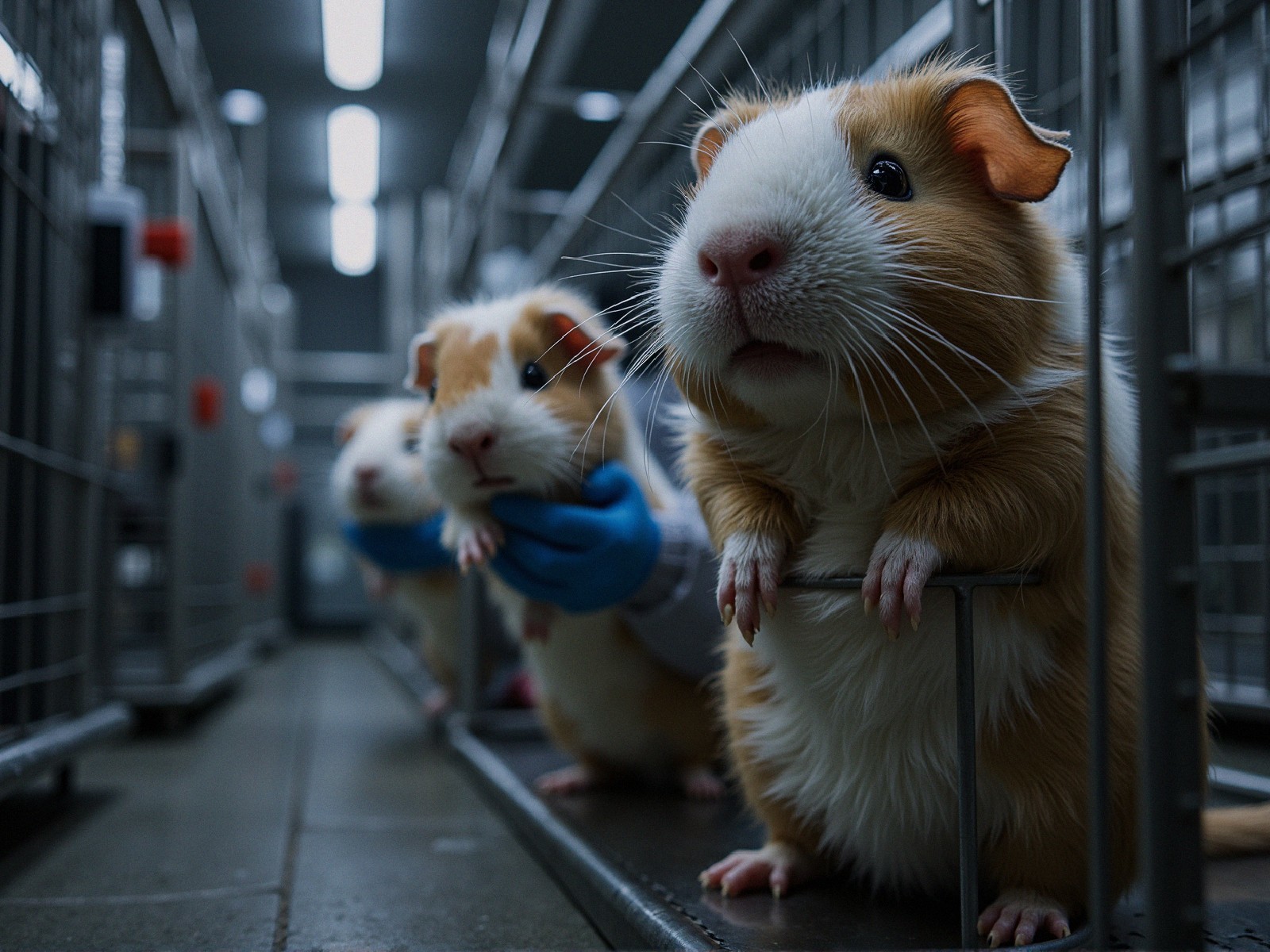 Guinea Pigs in Cages at a Clean Animal Facility
