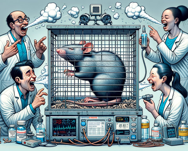 Scientists Observing Gray Rat in Laboratory Experiment
