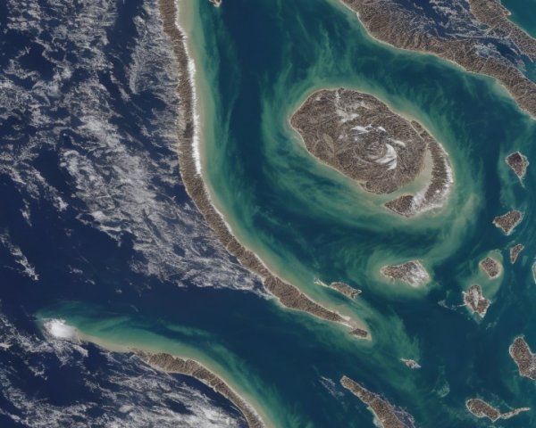Aerial View of Coastal Region with Turquoise Waters