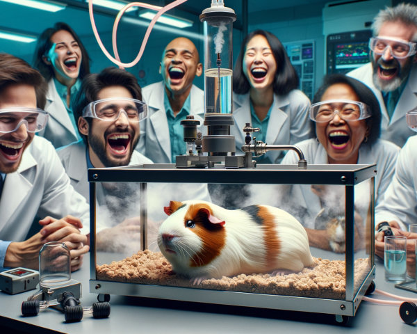 Scientists Conduct Experiment with Guinea Pig in Lab