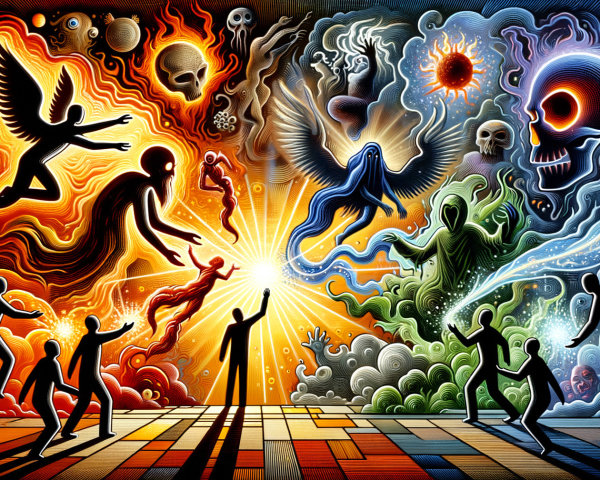 Surreal Landscape of Chaos and Hope in Contrasting Colors