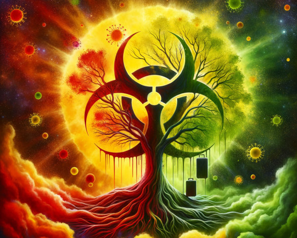 Surreal Illustration of Biotechnological Tree Design
