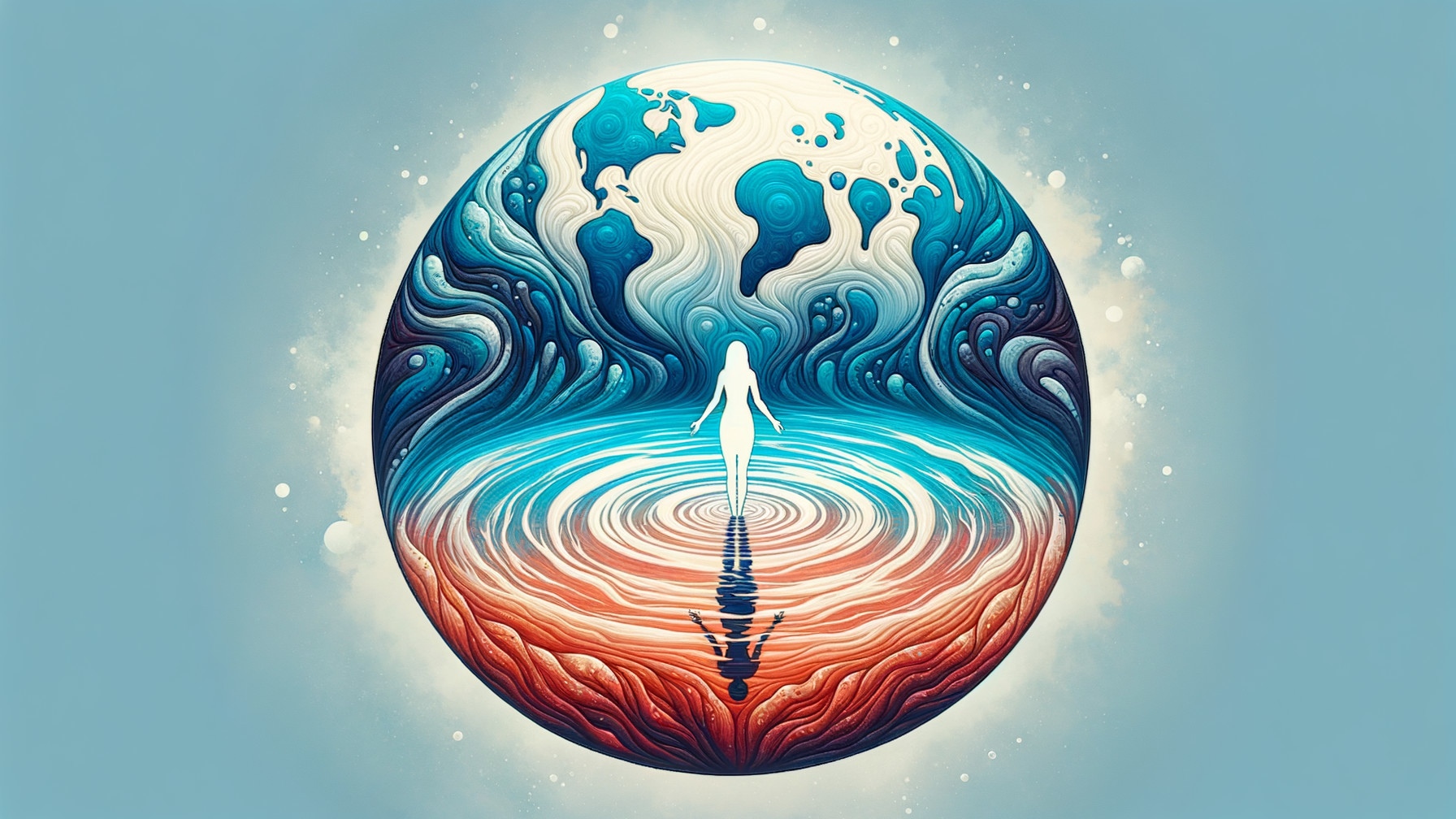 Stylized Globe with Water and Land Elements