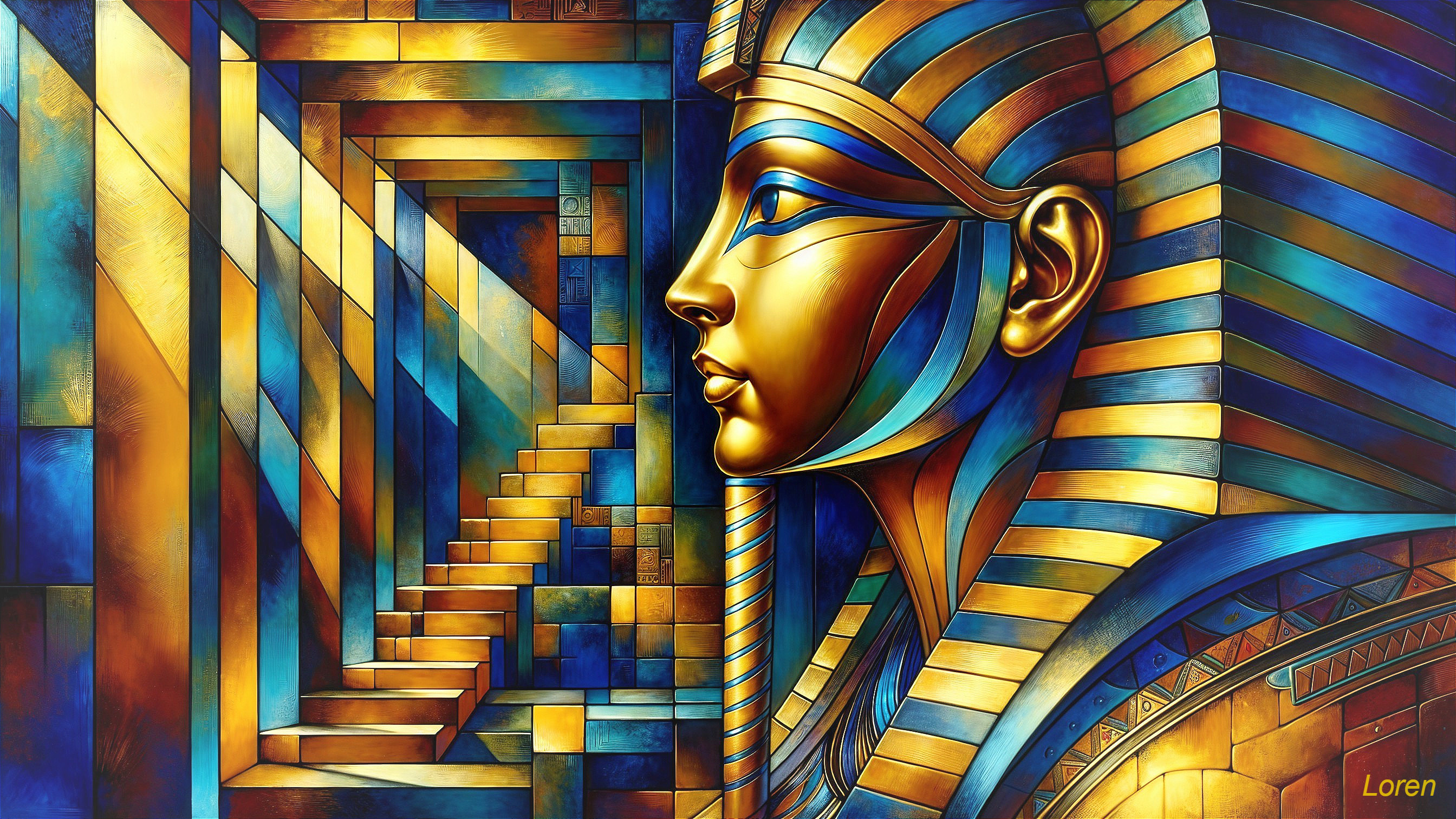 Abstract Portrait of an Ancient Egyptian Queen